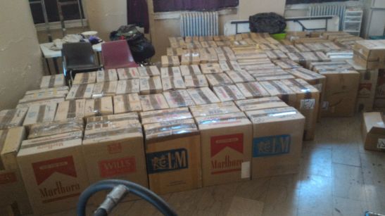 116 boxes originally filled up our sisters' social area, unloaded by a group of our respected brothers just before Thuhr today.